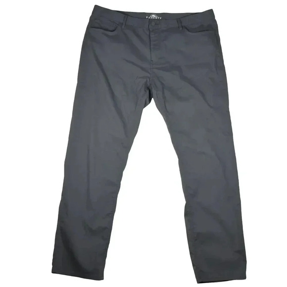 Faherty Movement Organic Cotton Chino Pants Ash Grey 40 Waist Actual 30 Inseam - Picture 1 of 13